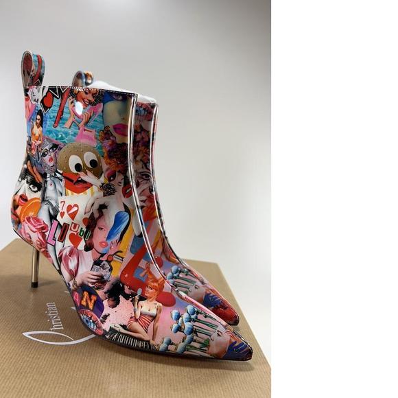 70mm Epic Booty Oh Xtian Graphic Graffiti Collage Nail Booties E141